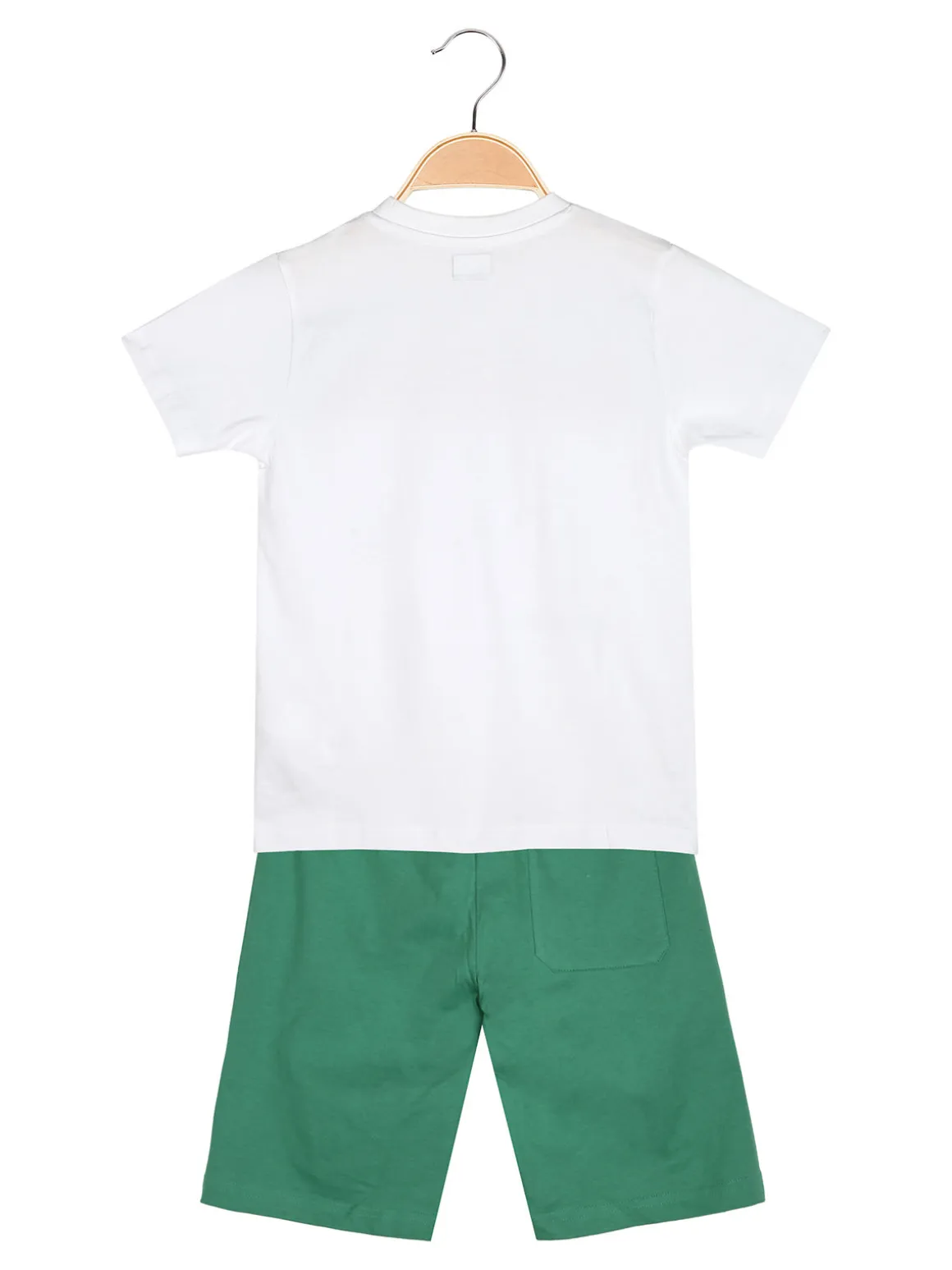 Kappa Completo corto 2 pezzi da bambino in cotone con t-shirt e bermuda - bianco