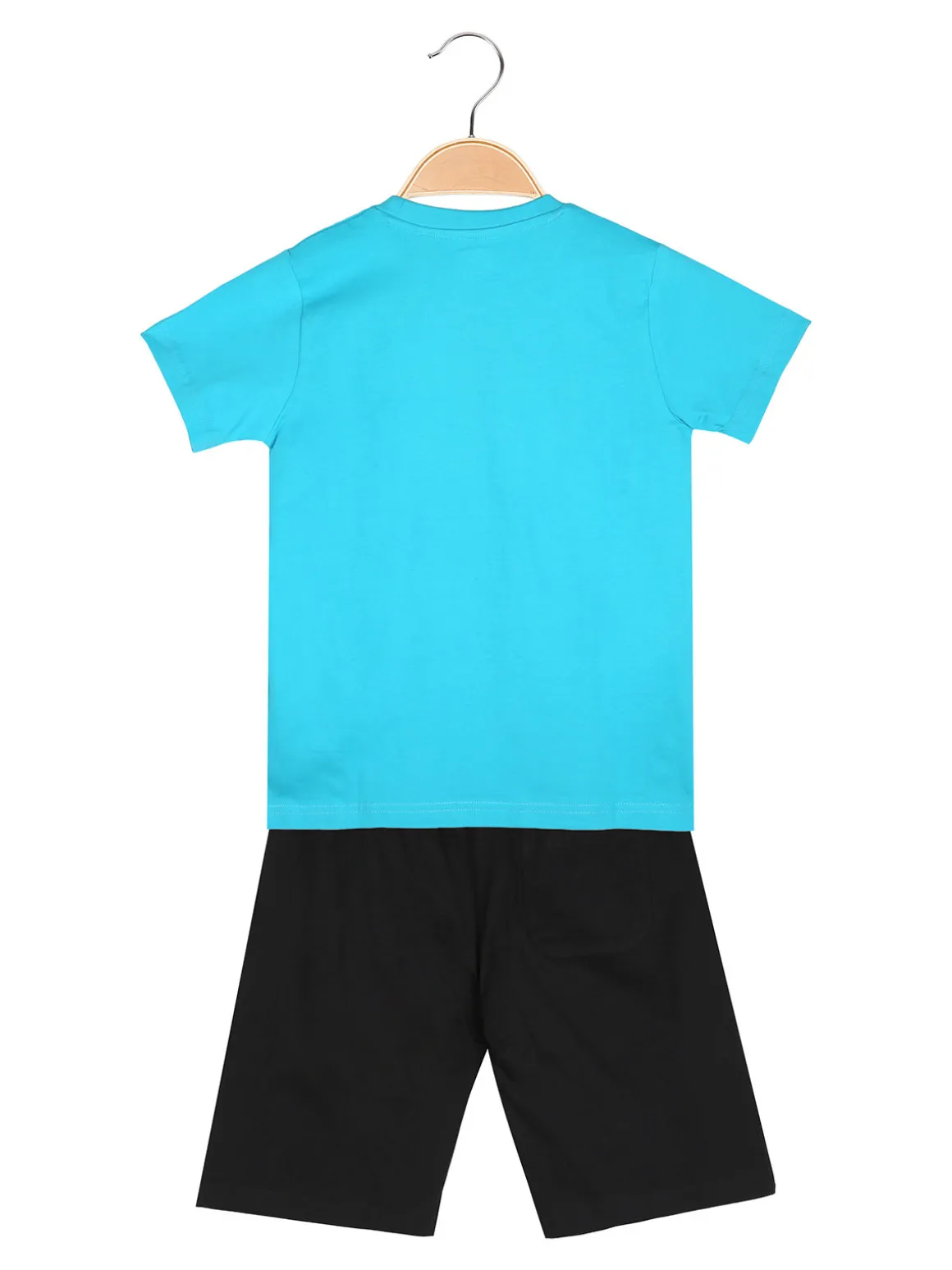 Kappa Completo corto 2 pezzi da bambino in cotone con t-shirt e bermuda - turchese
