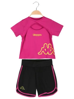 Kappa Completo corto 2 pezzi da ragazza con t-shirt e shorts - fucsia