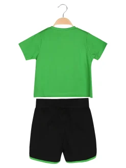 Kappa Completo corto 2 pezzi da ragazza con t-shirt e shorts - verde