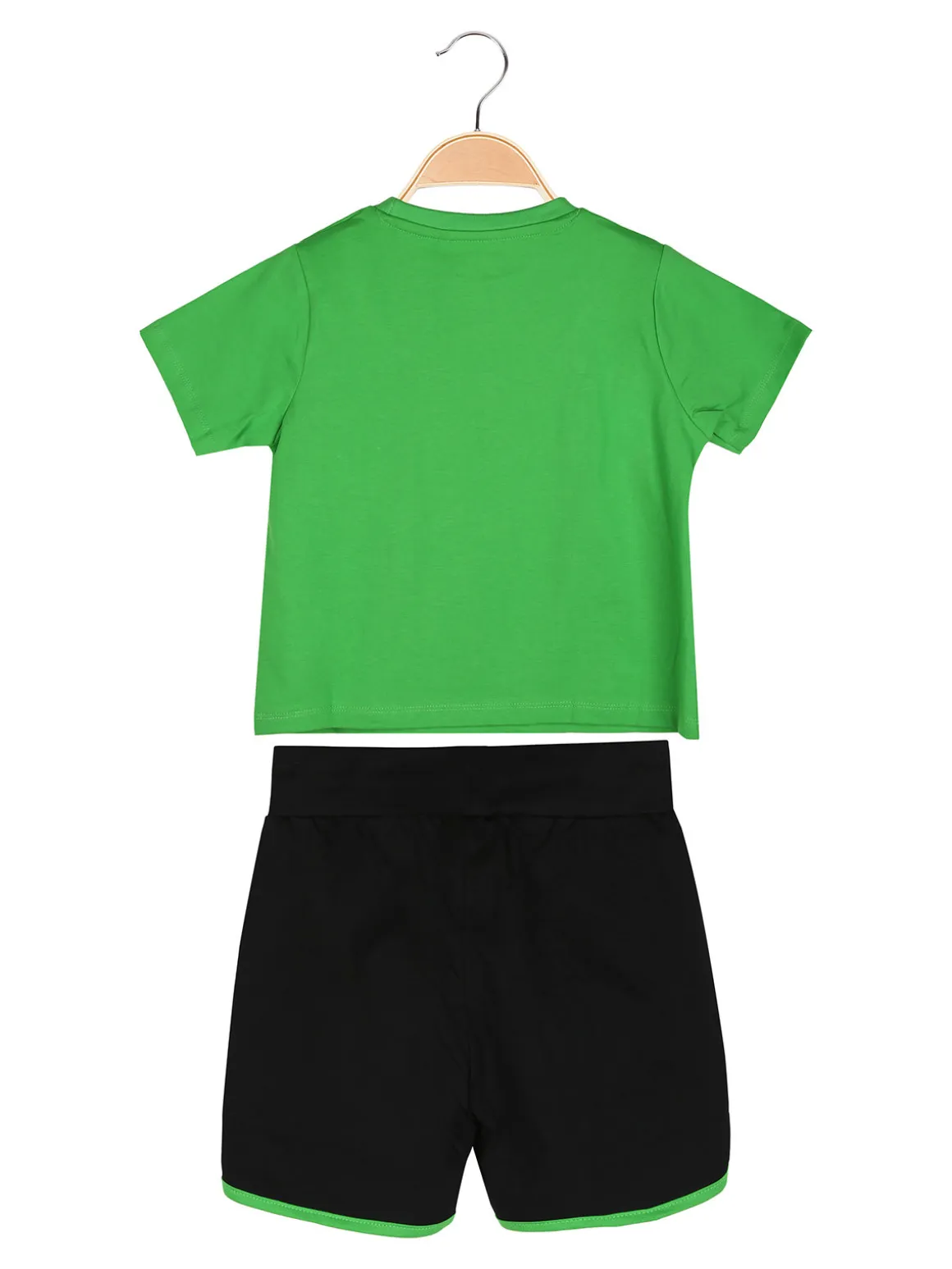 Kappa Completo corto 2 pezzi da ragazza con t-shirt e shorts - verde