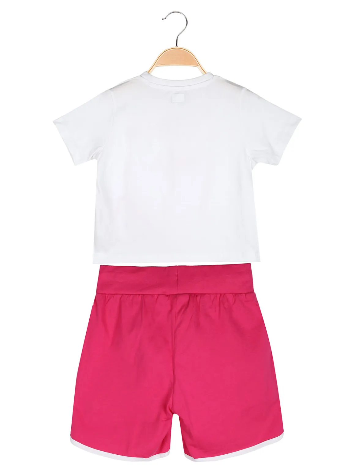 Kappa Completo corto 2 pezzi da ragazza con t-shirt e shorts - bianco