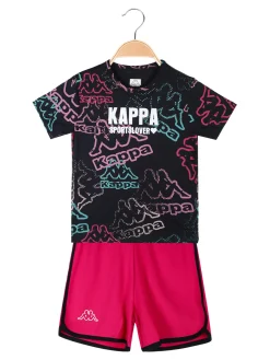 Kappa Completo corto 2 pezzi in cotone da bambina con t-shirt e shorts