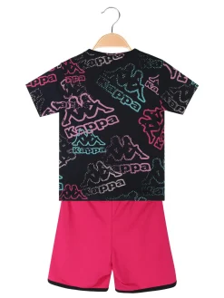 Kappa Completo corto 2 pezzi in cotone da bambina con t-shirt e shorts