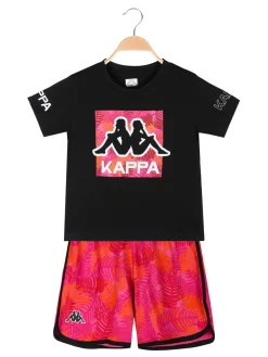 Kappa Completo corto 2 pezzi in cotone da ragazza con t-shirt e shorts
