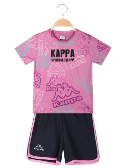 Kappa Completo corto 2 pezzi in cotone da bambina con t-shirt e shorts