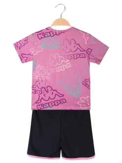 Kappa Completo corto 2 pezzi in cotone da bambina con t-shirt e shorts
