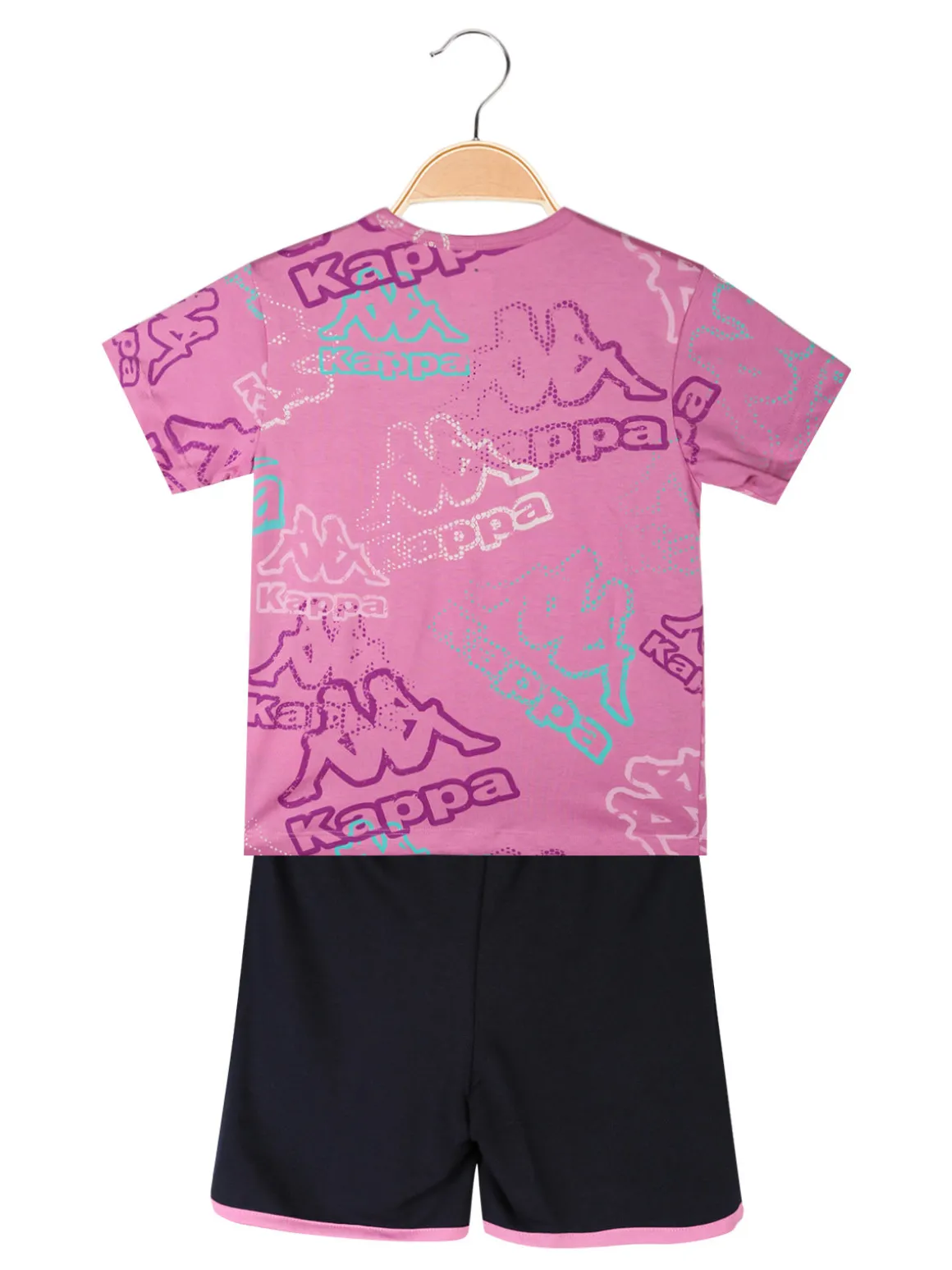 Kappa Completo corto 2 pezzi in cotone da bambina con t-shirt e shorts