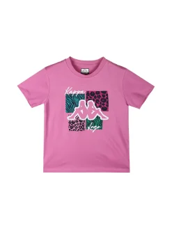 Kappa Completo corto 2 pezzi in cotone da bambina con t-shirt e shorts