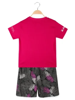 Kappa Completo corto 2 pezzi in cotone da ragazza con t-shirt e shorts