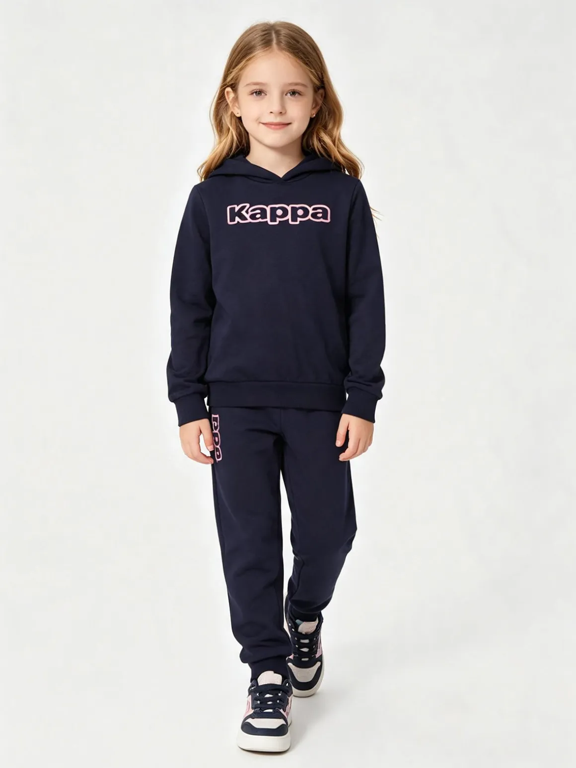 Kappa Completo da bambina 2 pezzi con cappuccio - blu scuro