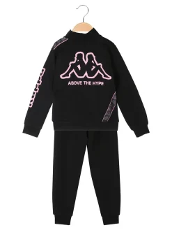 Kappa Completo da ragazza 2 pezzi con zip - nero
