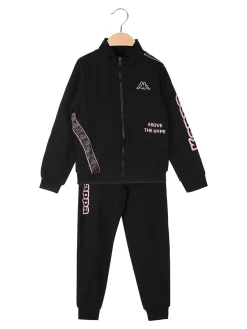 Kappa Completo da ragazza 2 pezzi con zip - nero