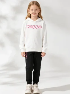 Kappa Completo da ragazza 2 pezzi con cappuccio - bianco