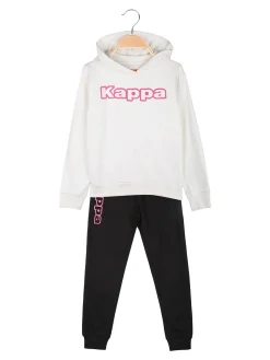 Kappa Completo da ragazza 2 pezzi con cappuccio - bianco