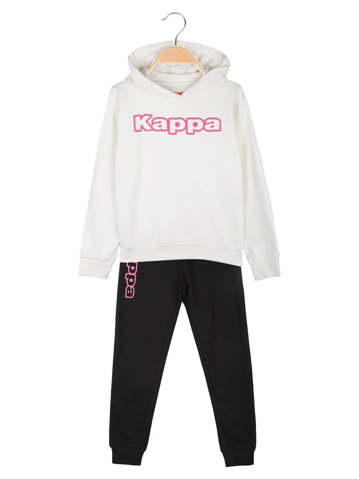 Kappa Completo da ragazza 2 pezzi con cappuccio - bianco