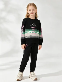 Kappa Completo girocollo da bambina felpato 2 pezzi - nero