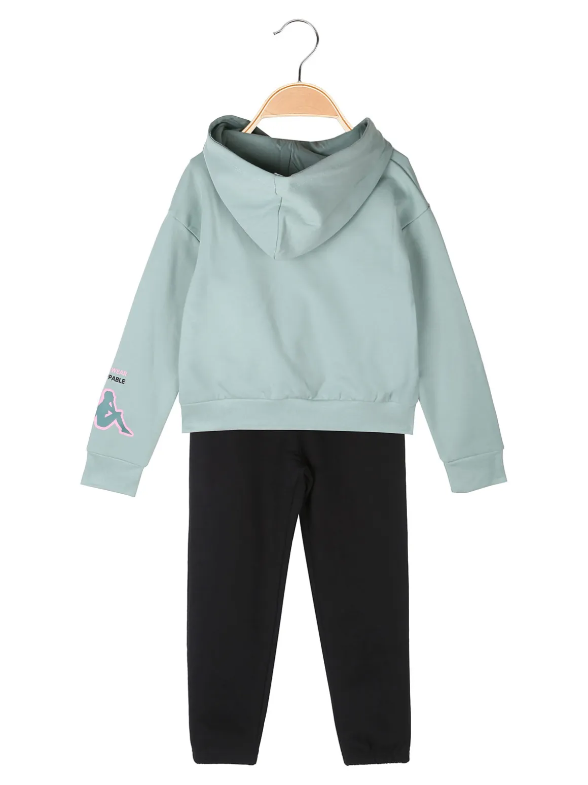 Kappa Completo tuta cropp 2 pezzi da bambina con cappuccio - blu