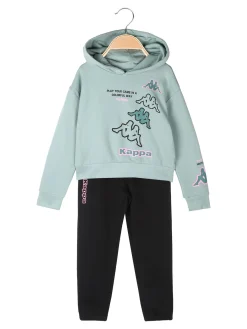 Kappa Completo tuta cropp 2 pezzi da bambina con cappuccio - blu