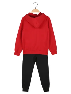 Kappa Completo tuta da bambino 2 pezzi con cappuccio e zip - rosso