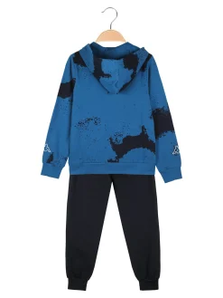 Kappa Completo tuta da bambino 2 pezzi con cappuccio in cotone - blu