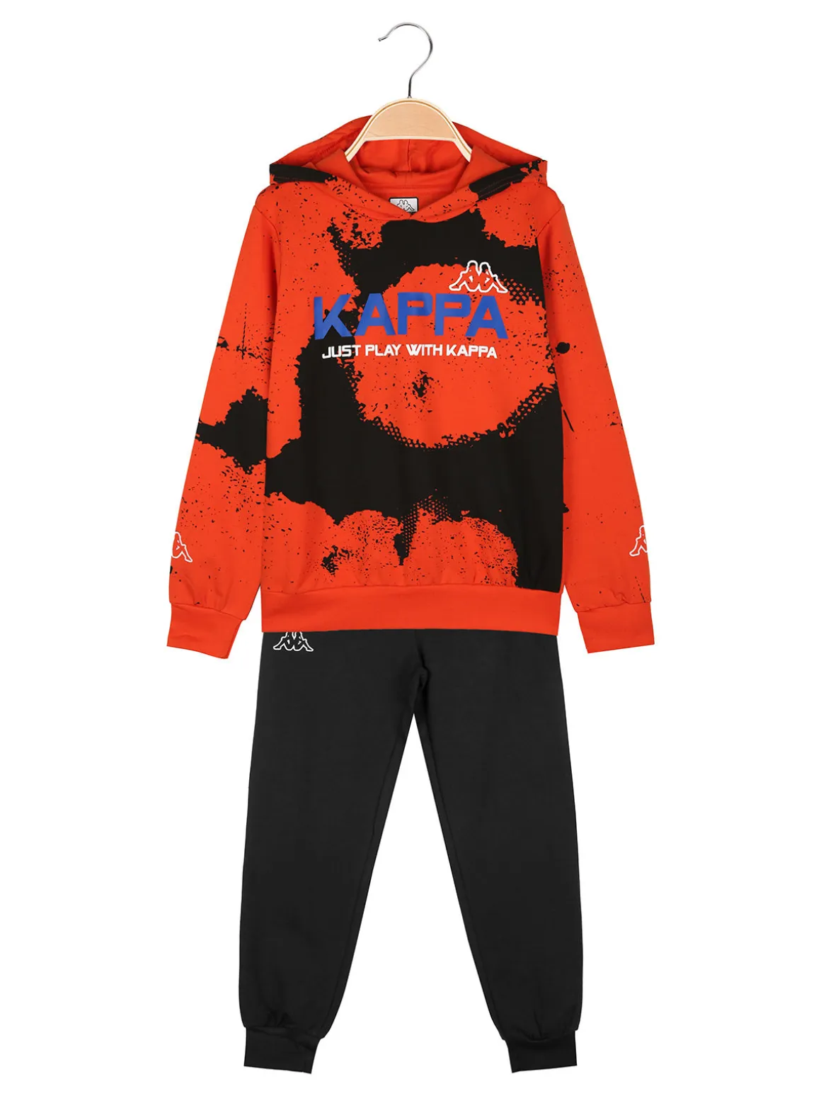 Kappa Completo tuta da bambino 2 pezzi con cappuccio in cotone - arancione