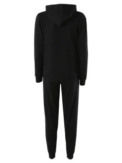 Kappa Completo tuta da donna 2 pezzi in misto cotone con cappuccio - nero