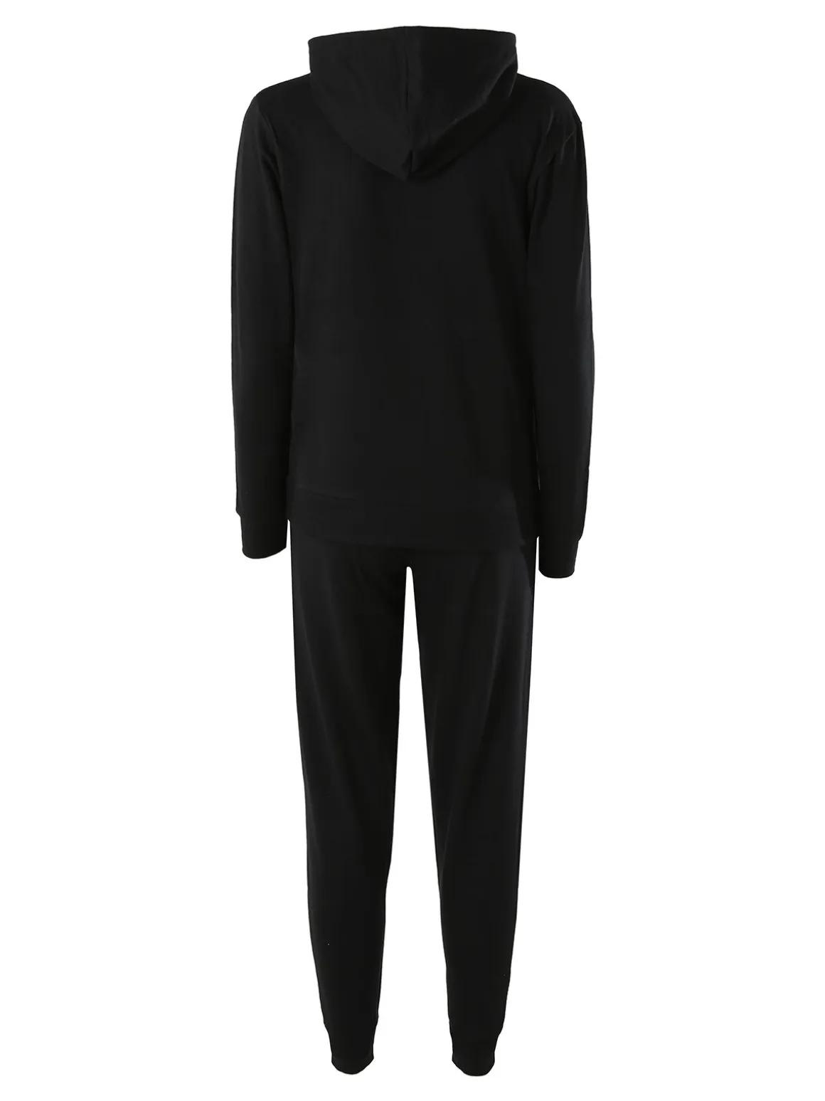 Kappa Completo tuta da donna 2 pezzi in misto cotone con cappuccio - nero