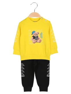 Kappa Completo tuta da neonato 2 pezzi con felpa orsacchiotto e pantaloni in cotone - giallo