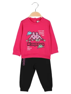 Kappa Completo tuta da neonata 2 pezzi con felpa e pantaloni in cotone - fucsia