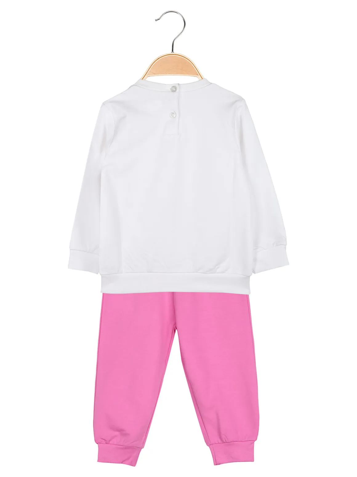 Kappa Completo tuta da neonata 2 pezzi con felpa e pantaloni in cotone - bianco