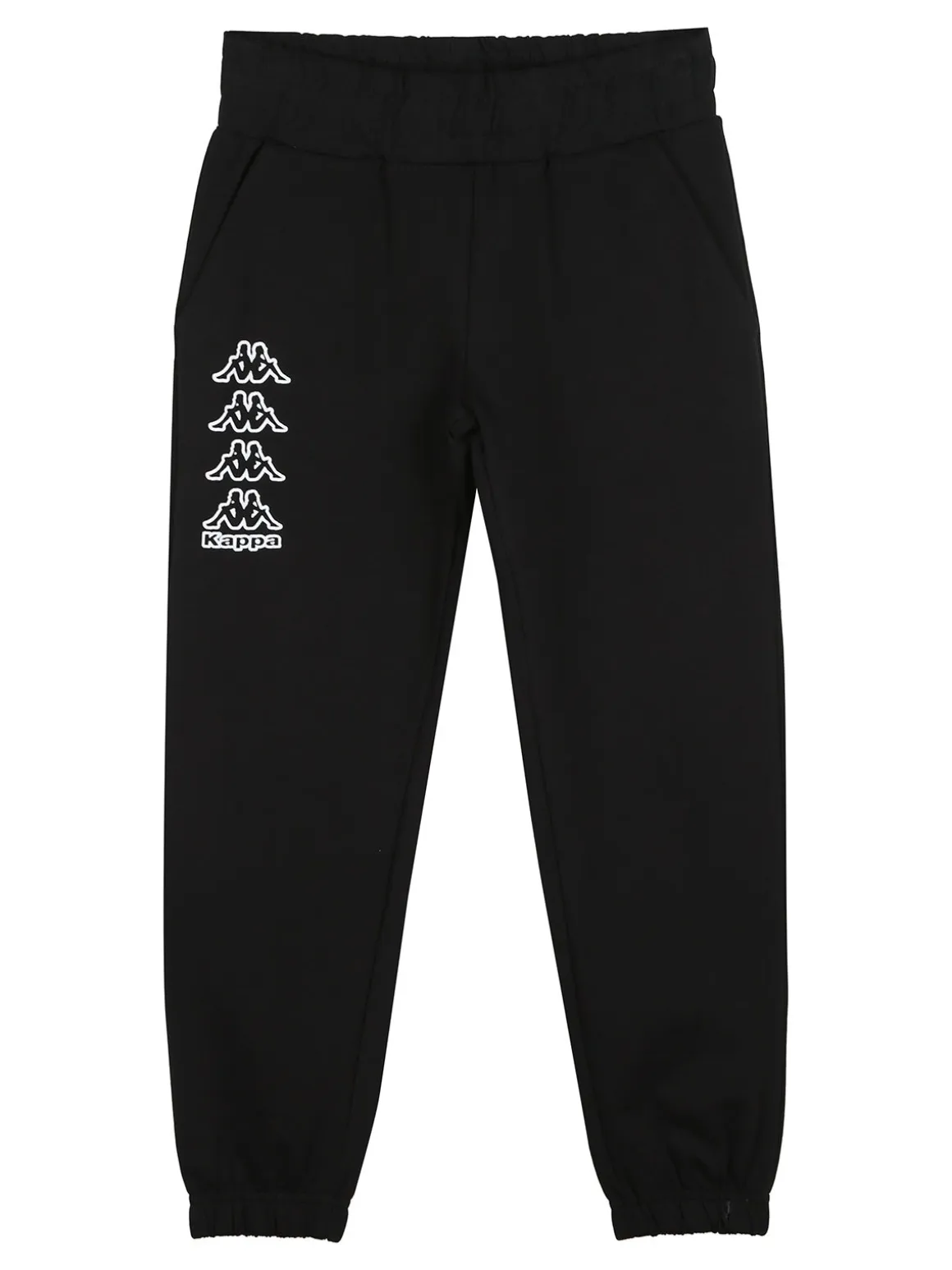 Kappa Completo tuta da ragazza con felpa cropp e pantaloni in cotone - nero
