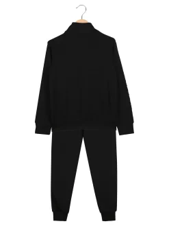 Kappa Completo tuta da ragazza 2 pezzi full zip in cotone - nero