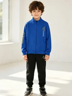 Kappa Completo tuta da ragazzo 2 pezzi full zip in cotone - blu
