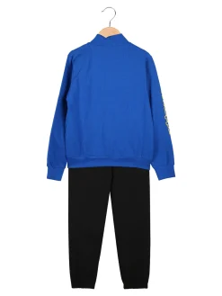Kappa Completo tuta da ragazzo 2 pezzi full zip in cotone - blu