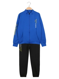 Kappa Completo tuta da ragazzo 2 pezzi full zip in cotone - blu