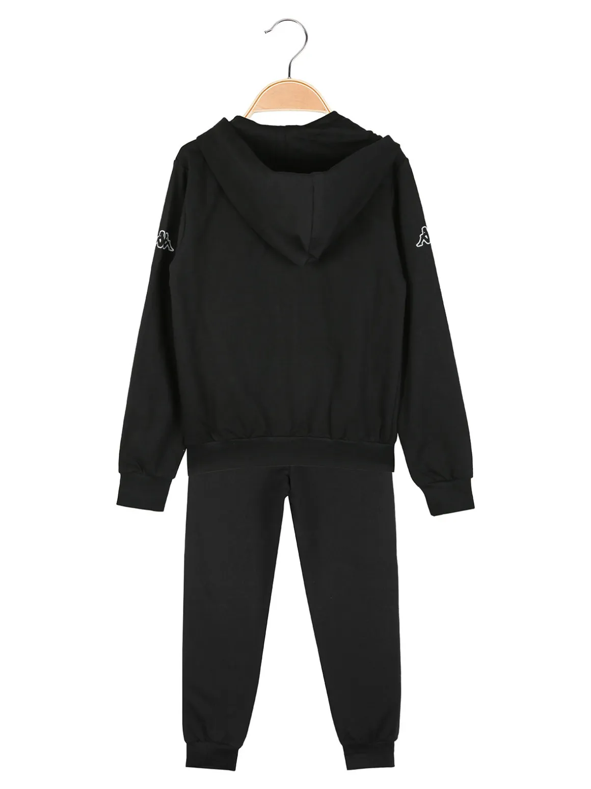 Kappa Completo tuta da ragazzo 2 pezzi con cappuccio e zip - nero
