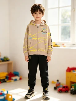 Kappa Completo tuta da ragazzo 2 pezzi con cappuccio e zip - khaki