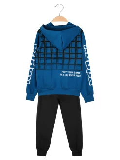 Kappa Completo tuta da ragazzo 2 pezzi con cappuccio - blu