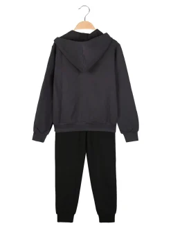 Kappa Completo tuta da ragazzo 2 pezzi con cappuccio e zip - grigio scuro