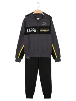 Kappa Completo tuta da ragazzo 2 pezzi con cappuccio e zip - grigio scuro
