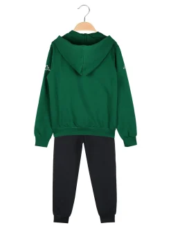 Kappa Completo tuta da ragazzo 2 pezzi con cappuccio e zip - verde