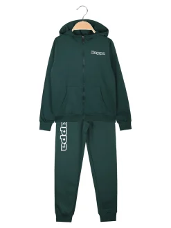 Kappa Completo tuta da ragazzo 2 pezzi con cappuccio e zip - militare