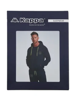 Kappa Completo tuta da uomo 2 pezzi con cappuccio in misto cotone - blu scuro