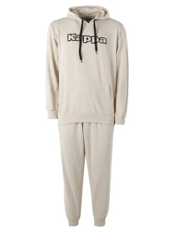 Kappa Completo tuta da uomo 2 pezzi con cappuccio in misto cotone - beige