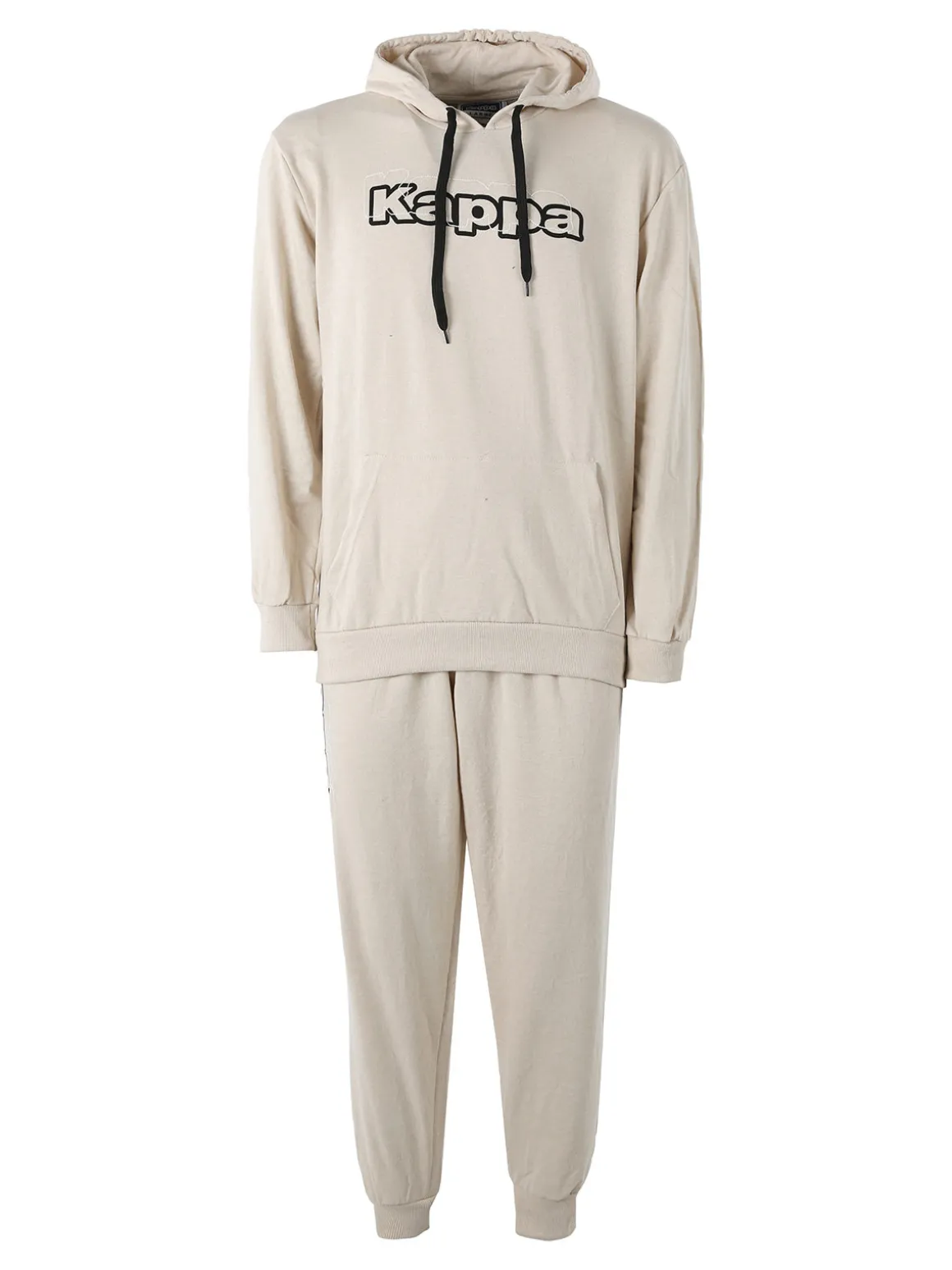 Kappa Completo tuta da uomo 2 pezzi con cappuccio in misto cotone - beige