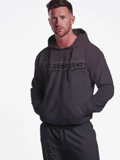Kappa Completo tuta da uomo 2 pezzi con cappuccio in misto cotone - grigio scuro