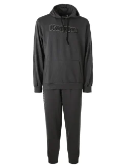 Kappa Completo tuta da uomo 2 pezzi con cappuccio in misto cotone - grigio scuro