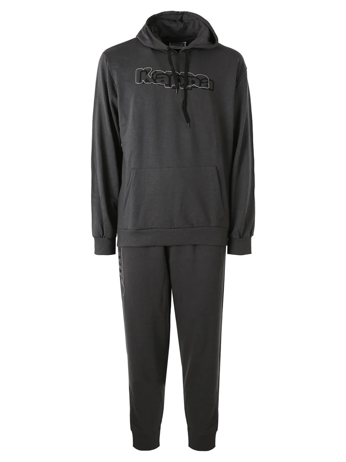 Kappa Completo tuta da uomo 2 pezzi con cappuccio in misto cotone - grigio scuro