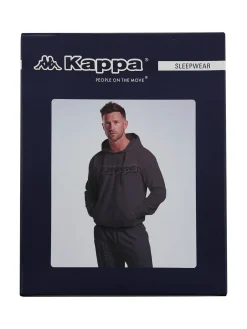 Kappa Completo tuta da uomo 2 pezzi con cappuccio in misto cotone - grigio scuro
